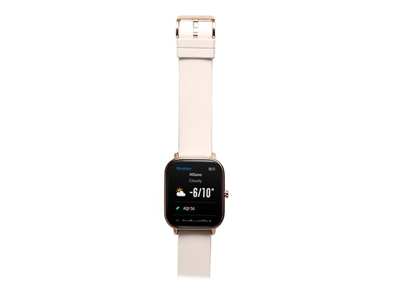 Amazfit GTS - Desert gold - intelligente Uhr mit Riemen - Silikon - rosa - Anzeige 4.2 cm (1.65")