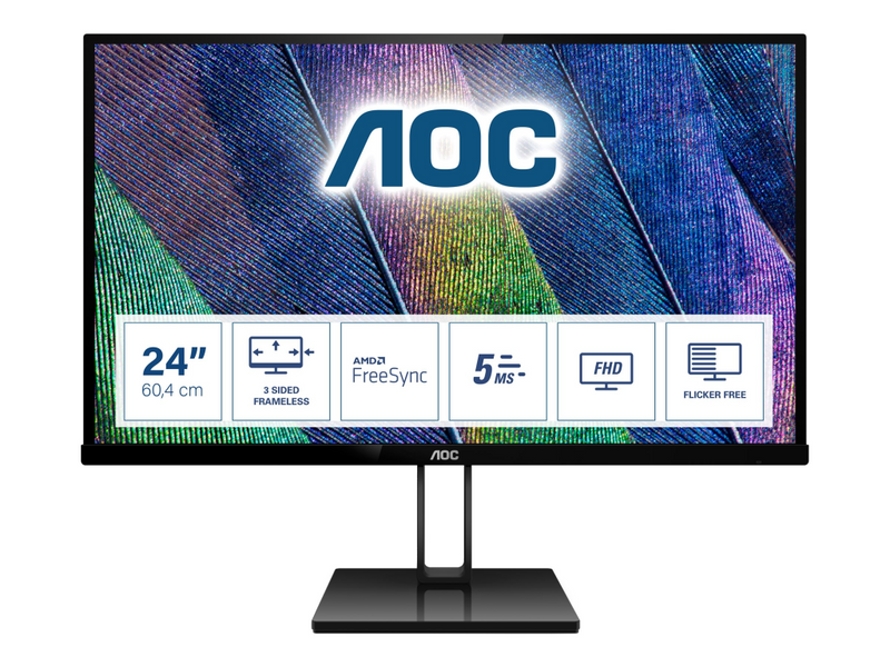 AOC 24V2Q - LED-Monitor - 60.5 cm (23.8") - 1920 x 1080 Full HD (1080p)