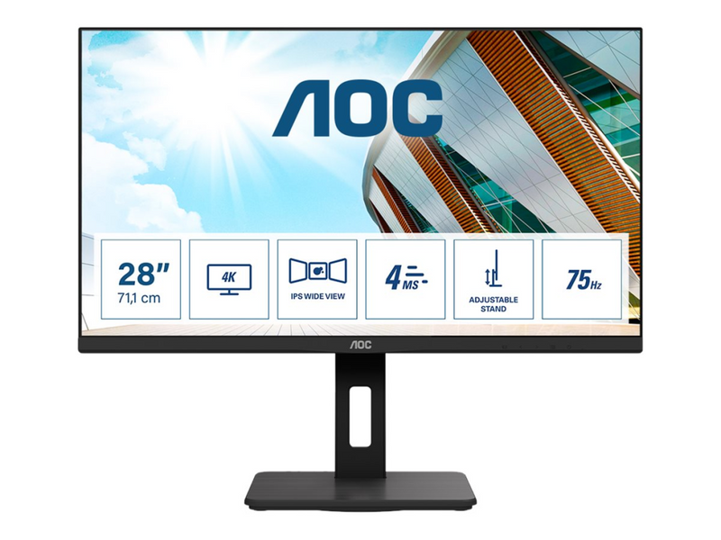 AOC U28P2A - LED-Monitor - 71.1 cm (28") - 3840 x 2160 4K @ 60 Hz