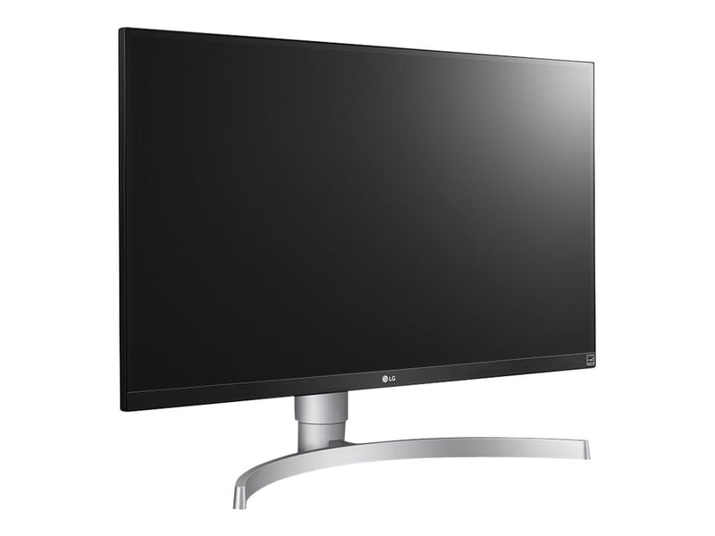 LG 27UL650-W - LED-Monitor - 68 cm (27") - 3840 x 2160 4K @ 60 Hz - IPS - 350 cd/m² - 1000:1 - DisplayHDR 400 - 5 ms - 2xHDMI, DisplayPort - weiß (hinten)