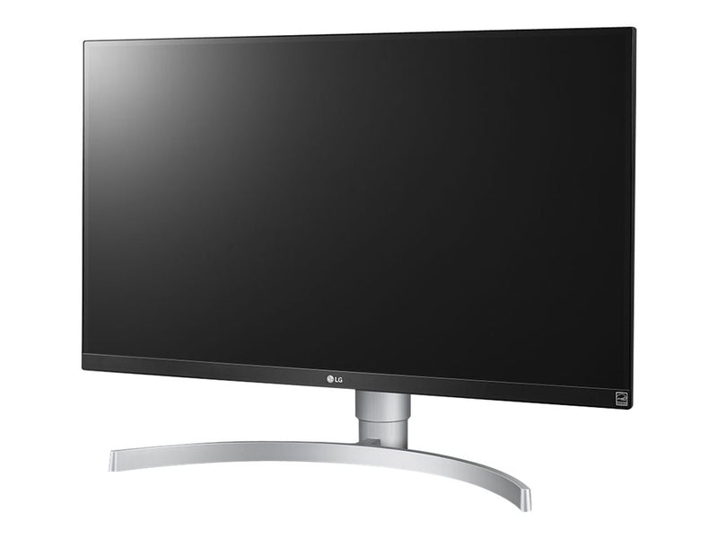 LG 27UL650-W - LED-Monitor - 68 cm (27") - 3840 x 2160 4K @ 60 Hz - IPS - 350 cd/m² - 1000:1 - DisplayHDR 400 - 5 ms - 2xHDMI, DisplayPort - weiß (hinten)