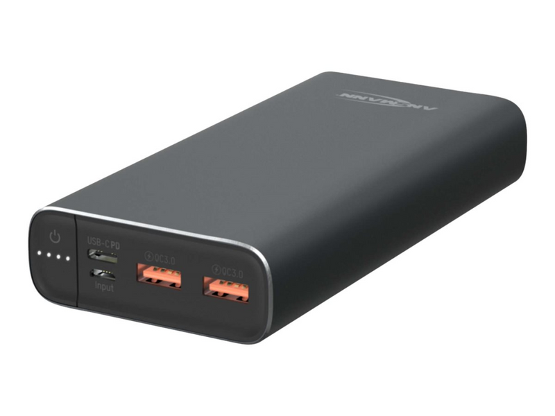 Ansmann Powerbank - Powerbank - 20000 mAh - 74 Wh - 18 Watt - 3 A - PD, QC 3.0 (USB, USB-C)