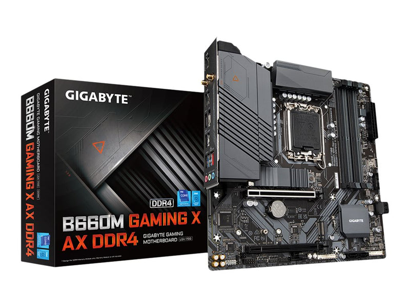 Gigabyte B660M GAMING X AX DDR4 - 1.X - Motherboard - micro ATX - LGA1700-Sockel - B660 Chipsatz - USB-C Gen2, USB 3.2 Gen 1 - 2.5 Gigabit LAN, Wi-Fi, Bluetooth - Onboard-Grafik (CPU erforderlich)