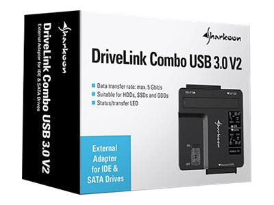 Sharkoon DriveLink Combo USB 3.0 V2 - Speicher-Controller - 2.5", 3.5", 5.25" (6.4 cm, 8.9 cm, 13.3 cm)