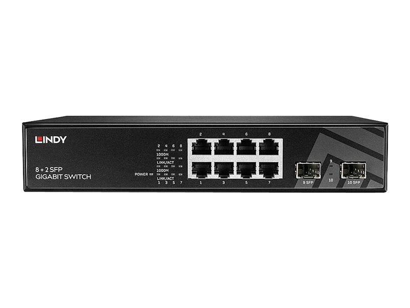 Lindy Switch - managed - 8 x 10/100/1000 + 2 x Gigabit SFP
