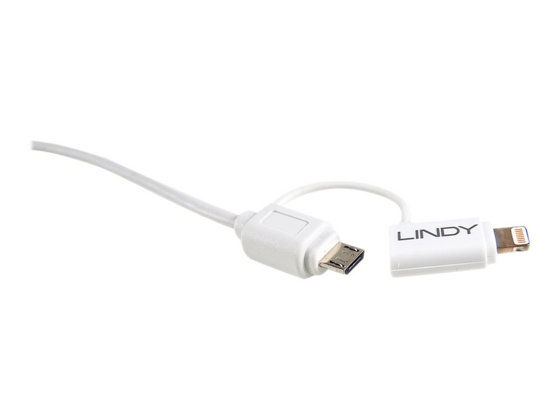 Lindy USB 2.0 an Micro-B & Lightning Kabel - Lade-/Datenkabel - Micro-USB Typ B, Lightning (M)