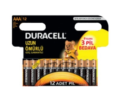 Duracell 5000394203389 - Einwegbatterie - AAA - Alkali - 1,5 V - 12 Stück(e) - Schwarz - Bronze - Silber