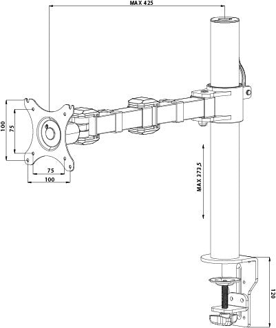 Iiyama DS1001C-B1 - Befestigungskit für Monitor (einstellbarer Arm)