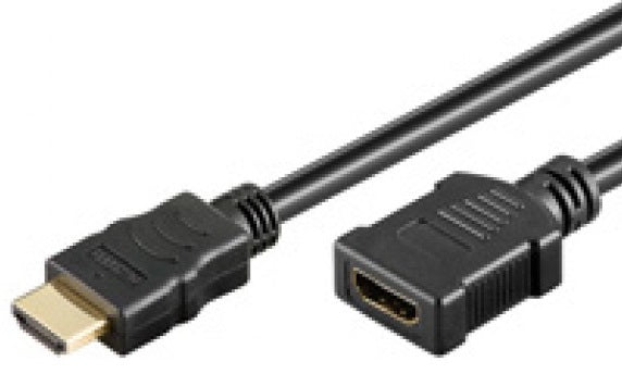 Techly HDMI High Speed Verlängerungskabel mit Ethernet Stecker/Buchse, schwarz, 1,8 m
