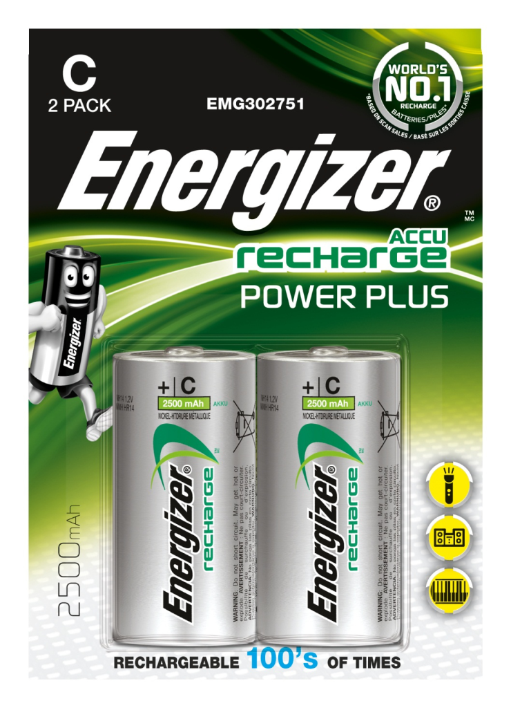 Energizer Accu Recharge Power Plus - Batterie 2 x C - NiMH - (wiederaufladbar)