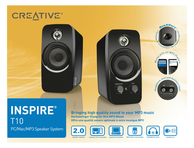 Creative Labs Creative Inspire T10 - Lautsprecher - für PC - 10 Watt (Gesamt)