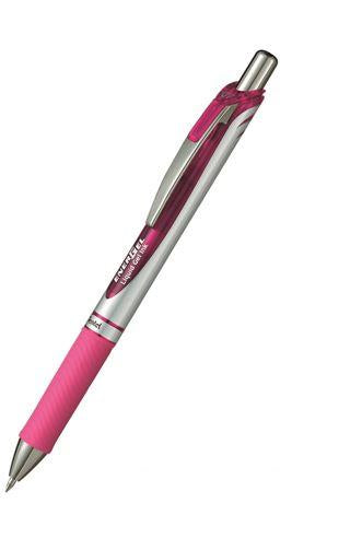 Pentel EnerGel Xm - Ausziehbarer Gelschreiber - Pink - Pink - Silber - Kunststoff - Kautschuk - Rund - 0,35 mm