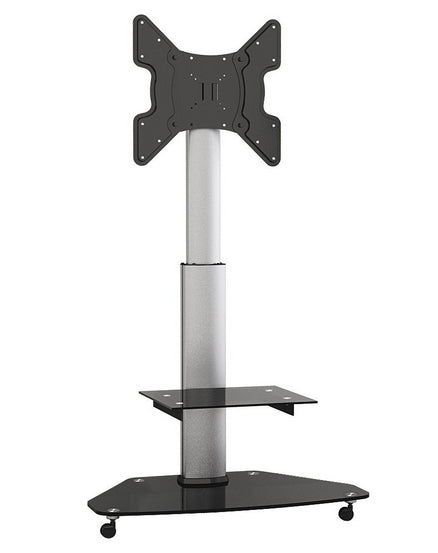 myWall Standduß 66-119cm (26-47"), Höhe 730-1200mm, neigbar, silber-schwarz