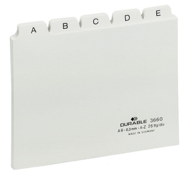 Durable 366002 - Alphabetischer Registerindex - PVC - Weiß - Landschaft - A6 - 0.3 mm
