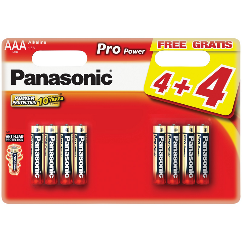 Panasonic Pro Power AAA 4+4 - Einwegbatterie - AAA - Alkali - 1,5 V - 8 Stück(e) - Schwarz - Gold - Rot