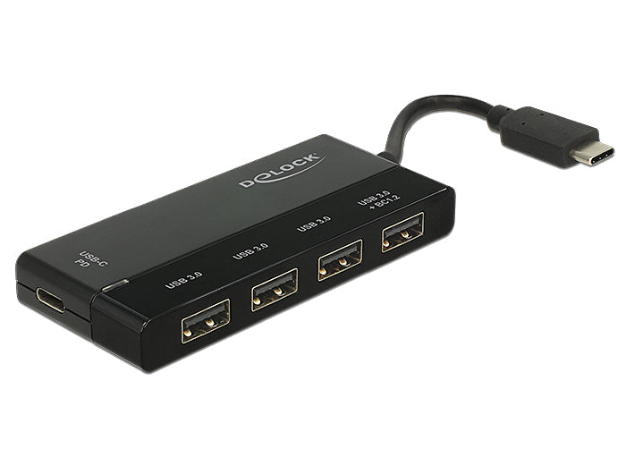 Delock External USB 3.1 Gen 1 Hub USB Type-C - Hub - 4 x USB 3.1 + 1 x USB-C (Stromdurchsatz)