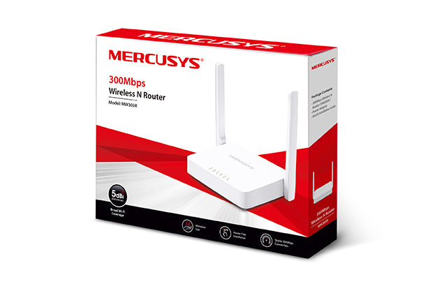 Mercusys MW305R - Wi-Fi 4 (802.11n) - Einzelband (2,4GHz) - Eingebauter Ethernet-Anschluss - Weiß - Tabletop-Router