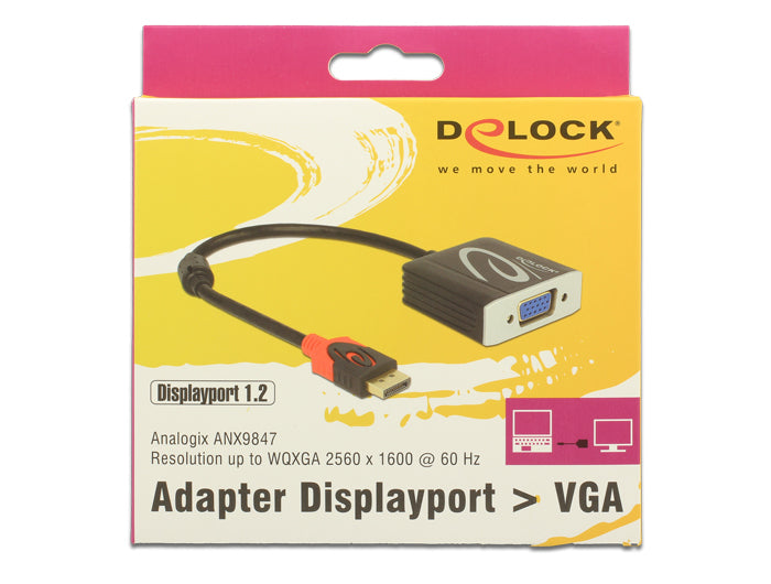 Delock Adapter Displayport 1.2 male > VGA female