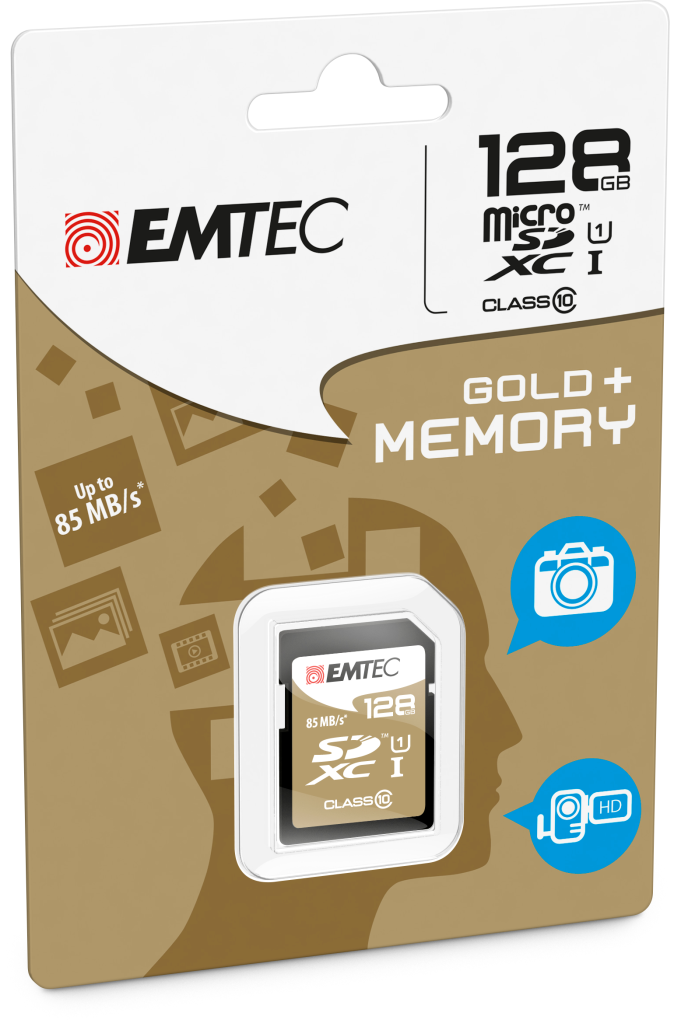 EMTEC Gold+ - Flash-Speicherkarte - 128 GB - Class 10