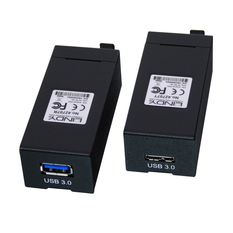 Lindy USB 3.1 Gen1 Fibre Optic Extender (Transmitter and Receiver units)
