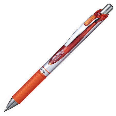 Pentel EnerGel Xm - Ausziehbarer Gelschreiber - Orange - Silber - Orange - Kunststoff - Kautschuk - Rund - 0,35 mm