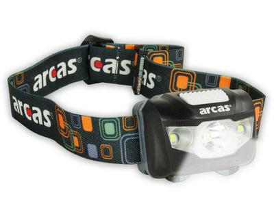 Arcas 307 10010 - Stirnband-Taschenlampe - Schwarz - Kunststoff - IPX6 - LED - 3 Lampen