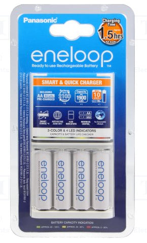 Panasonic eneloop Smart & Quick K-KJ55MCC40E - 3 Std. Batterieladegerät - (für 4xAA, 4xAAA)