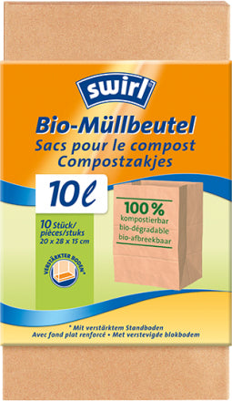 Swirl Bio-Müll-Papierbeutel - 10l - 10 l - Braun - Papier - 21 cm - 280 mm - 10 Stück(e)