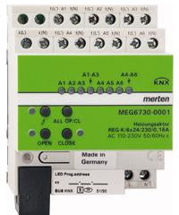 MERTEN MEG6730-0001 - Heizungsaktor - DIN-Schienenmontage - 6 Kanäle - Grün - Grau - AC - 110 - 230 V