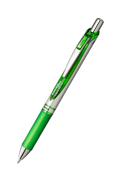 Pentel EnerGel Xm - Ausziehbarer Gelschreiber - Hellgrün - Grün - Silber - Kunststoff - Gummi - Rund - 0,35 mm