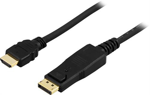 Deltaco DP-3020 - 2 m - DisplayPort - HDMI Typ A (Standard) - Männlich - Männlich - Gerade