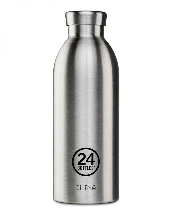 24Bottles Clima Bottle Steel - 0,5 l - Edelstahl - Edelstahl - 12 h - 24 h - 7,3 cm