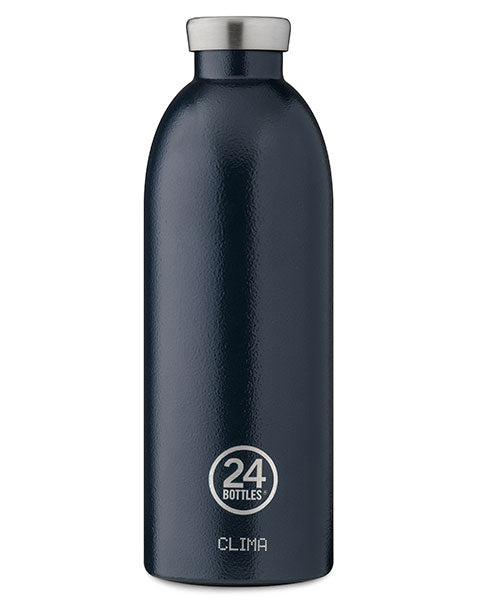24Bottles Clima Bottle Deep Blue - 0,85 l - Blau - Edelstahl - 12 h - 24 h - 8,4 cm