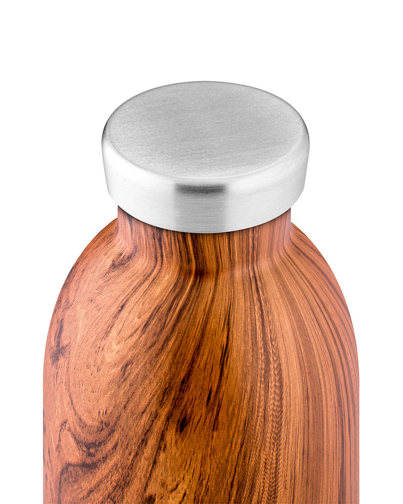 24Bottles Clima Bottle Sequoia Wood - 0,85 l - Naturholz - Edelstahl - 12 h - 24 h - 8,4 cm