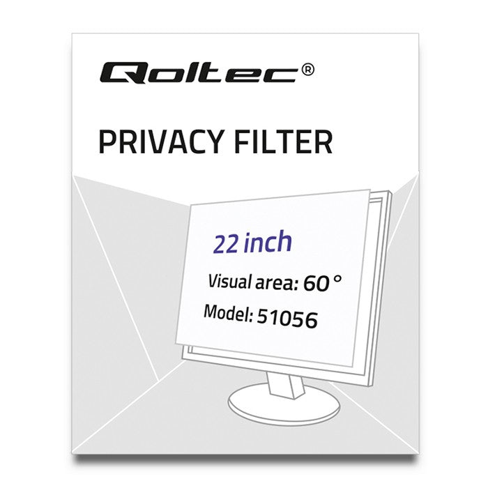 Qoltec 51056 - Monitor - Transparent - Privatsphäre - 16:10 - 55,9 cm (22 Zoll) - 475 mm