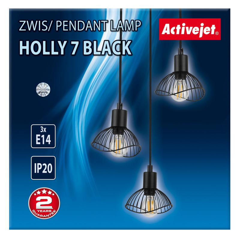 Activejet AJE-HOLLY 7 BLACK - 3 Glühbirne(n) - E14 - IP20 - Schwarz