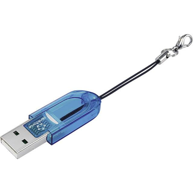 Renkforce CR14e - MicroSD (TransFlash),MicroSDHC,MicroSDXC - Blau - Silber - Transparent - 480 Mbit/s - USB 2.0 - 15 mm - 32 mm