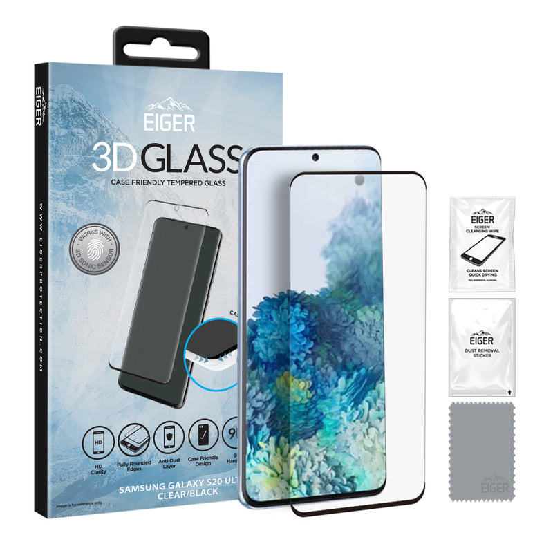 Eiger EGSP00565 - Klare Bildschirmschutzfolie - Handy/Smartphone - Samsung - Galaxy S20 Ultra - Schwarz - Transparent - 1 Stück(e)