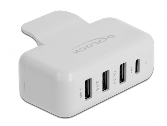 Delock Adapter for Apple power supply with PD and QC 3.0 - Netzteil - 2.4 A - PD 3.0, QC 3.0 - 4 Ausgabeanschlussstellen (USB, 2 x USB, USB-C)