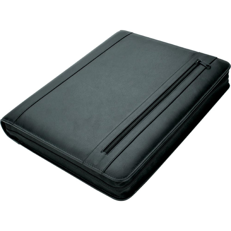 Jüscha 30072 - Leder - Schwarz - A4 - Visitenkarte - Reißverschlusstasche - Reißverschluss - 2,5 cm