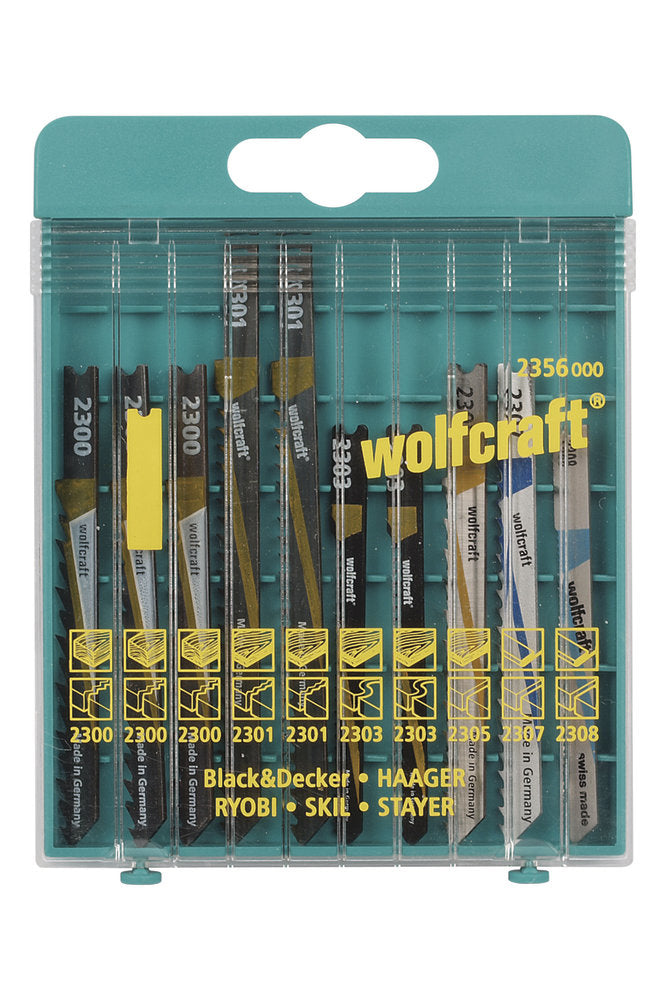 Wolfcraft 2356000 - Stichsägeblatt - Aluminium - Hartholz - Nicht-eisenhaltiges Metall - Parkett - Kunststoff - Sperrholz - Weichholz - Stahl - Hartstahl (HCS) - Hochgeschwindigkeitsstahl (HSS) - 10 Stück(e)