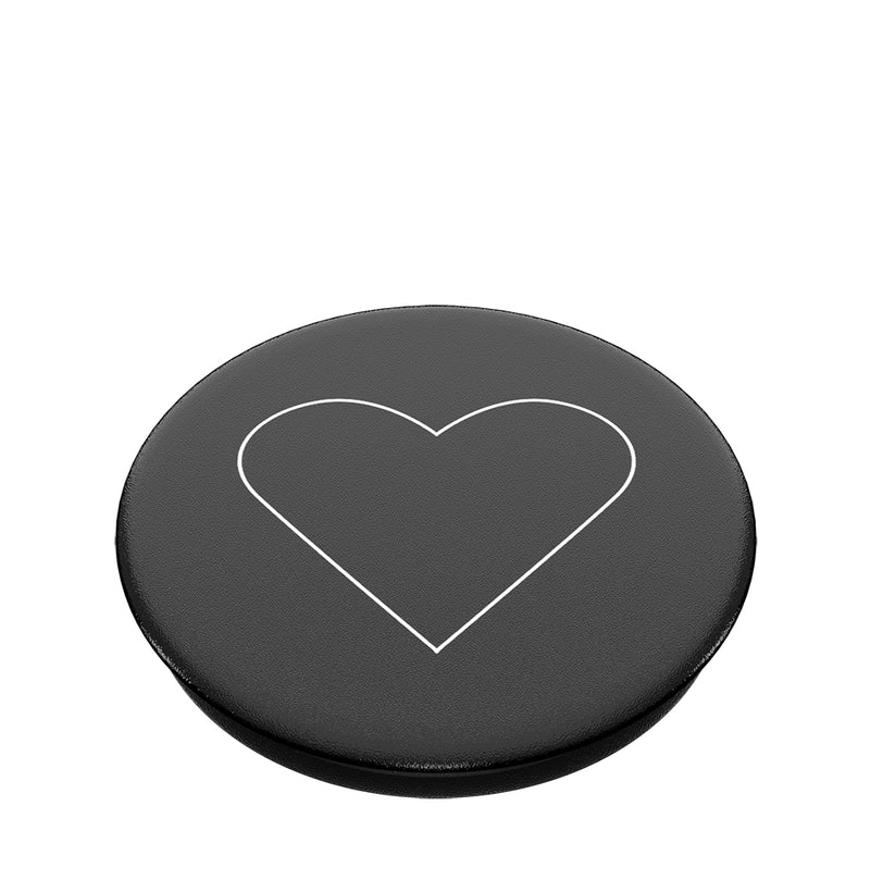 Popsockets White Heart Black - E-Buchleser - Handy/Smartphone - Tablet/UMPC - Passive Halterung - Auto - Indoor - Outdoor - Schwarz - Weiß