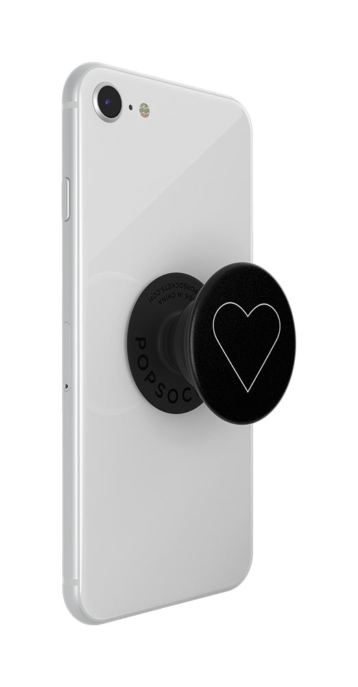 Popsockets White Heart Black - E-Buchleser - Handy/Smartphone - Tablet/UMPC - Passive Halterung - Auto - Indoor - Outdoor - Schwarz - Weiß