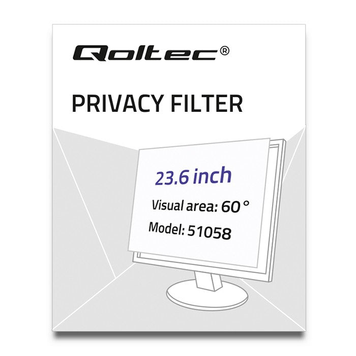 Qoltec 51058 - Monitor - Transparent - Privatsphäre - 16:9 - 59,9 cm (23.6 Zoll) - 522,5 mm