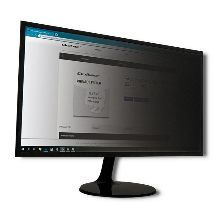 Qoltec 51055 - Monitor - Rahmenloser Display-Privatsphärenfilter - Schwarz - Transparent - Privatsphäre - LCD