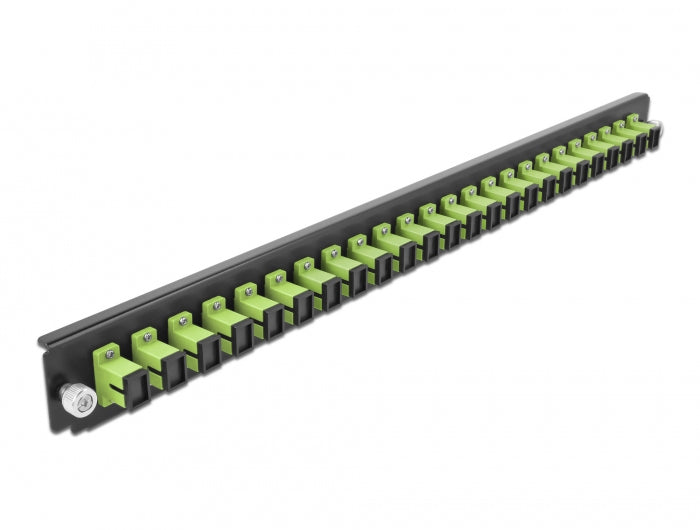 Delock Rack-Montageblech für Glasfaser-Spleißbox - Vorderseite - SC MM X 24 - hellgrün - 1U - 48.3 cm (19")