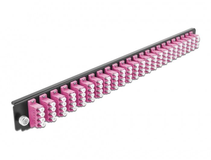 Delock Rack-Montageblech für Glasfaser-Spleißbox - Vorderseite - LC MM X 24 - violett - 1U - 48.3 cm (19")