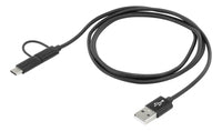 Ansmann 1700-0083 - 1,2 m - USB A - USB C/Micro-USB B - Schwarz