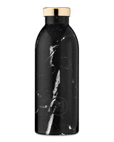 24Bottles Clima Bottle Black Marble - 0,5 l - Schwarz - Marmorfarbe - Edelstahl - 12 h - 24 h - 7,3 cm