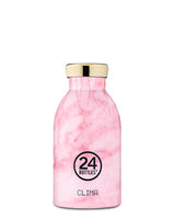 24Bottles Clima Bottle Pink Marble - 0,33 l - Marmorfarbe - Pink - Edelstahl - 12 h - 24 h - 7,3 cm